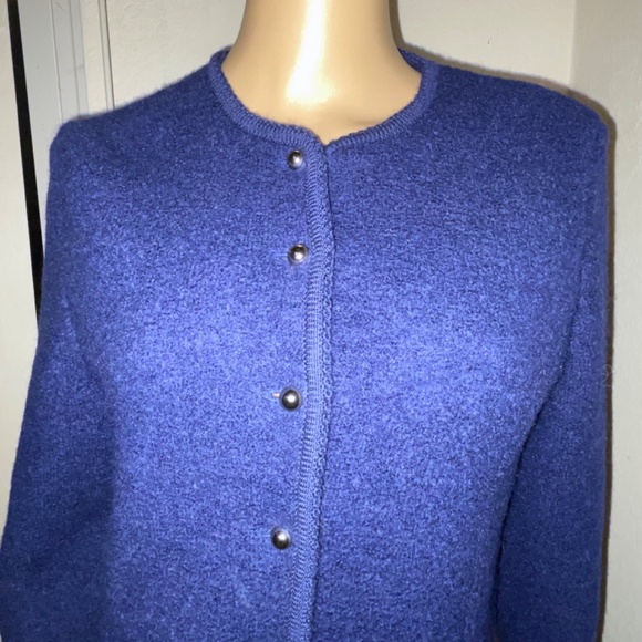 Vintage Carroll Reed Ski Shops Navy Boiled Wool Jacket/Blazer SZ 10 - Picture 3 of 4